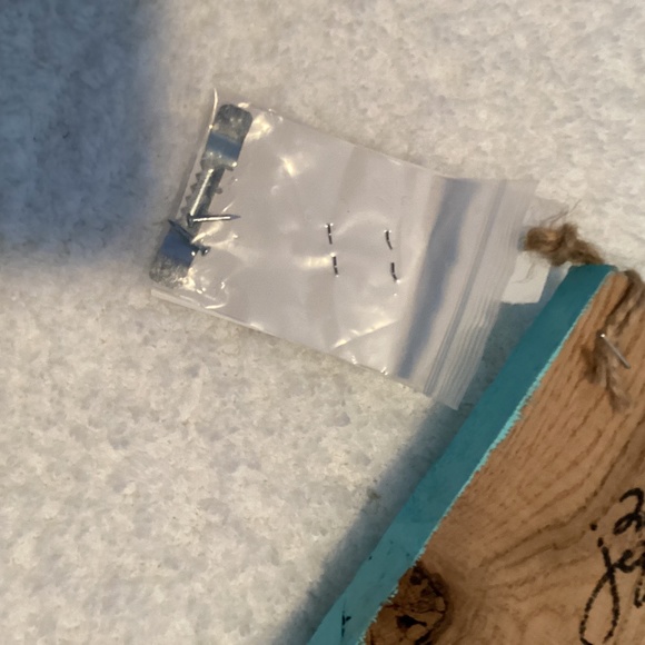 Teal Wooden Handmade Owl Wall Hanging with Hardware - New w/tags - Picture 5 of 6